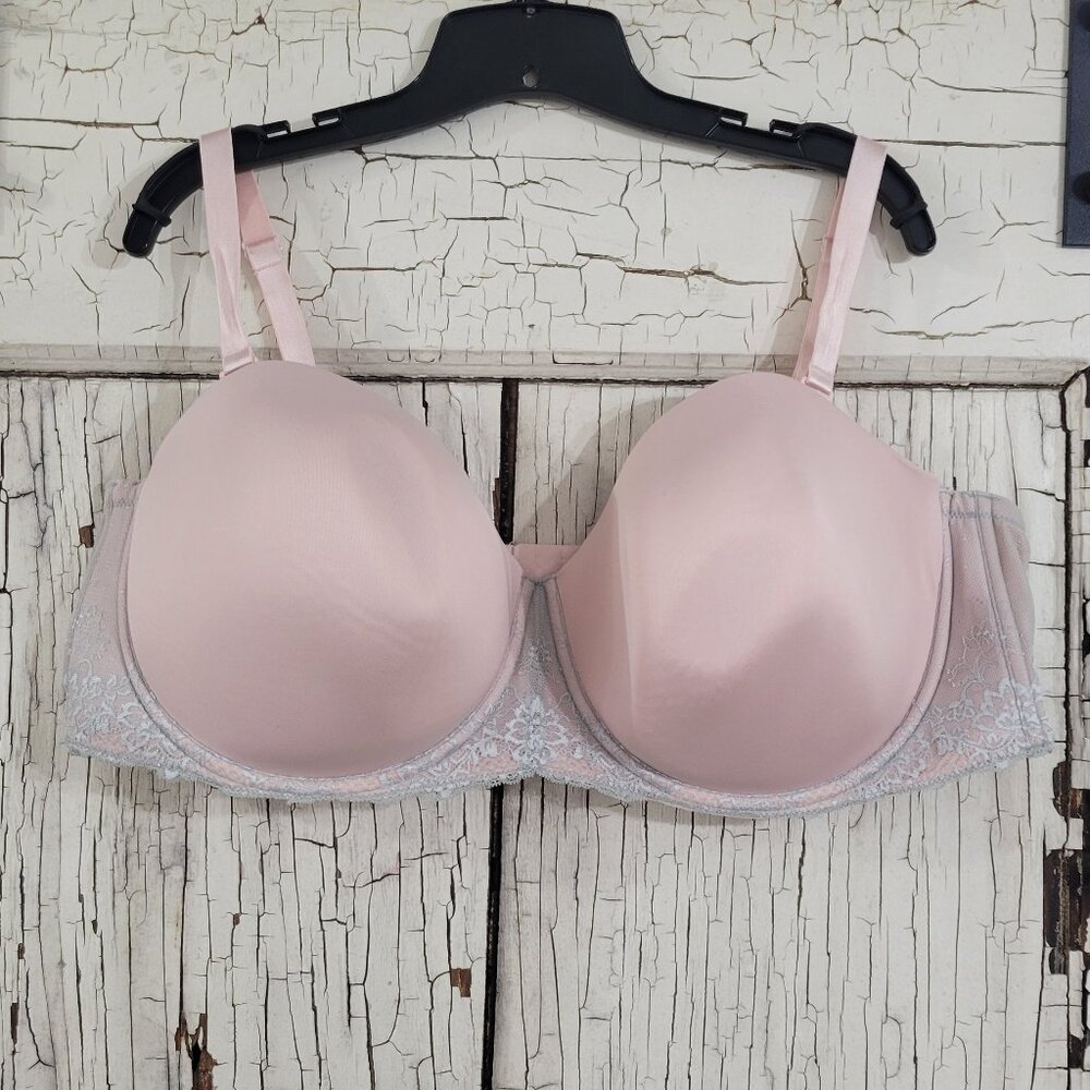 Torrid Multi Way Convertible Strap Strapless Underwire Bra 50DD Pink Blush Lace